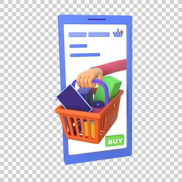 Electronics store. Online store. 3d rendering Stock Illustration