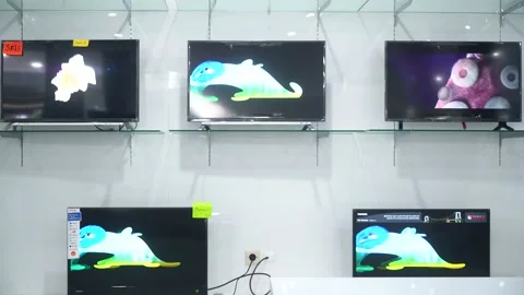 Electronics Store TV LED Display in the store Indonesia Stock Footage 133289200