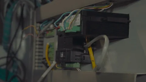 Electronics substation serving. The remote control switch. Industrial water Stock Footage 72765236