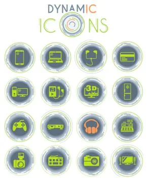 Electronics supermarket icon set 库存插图