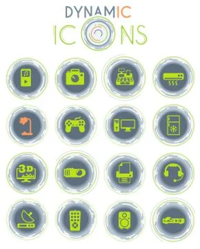 Electronics supermarket icon set 库存插图