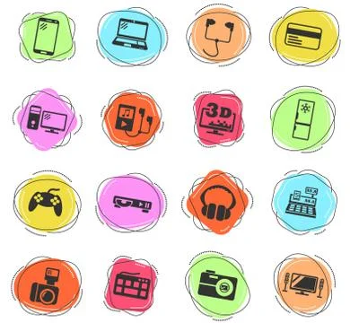 Electronics supermarket icon set 库存插图