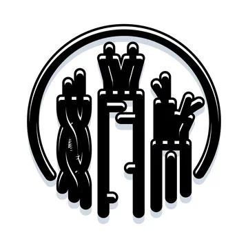 Electronics technician cables wiring electrical connection concept Stock Illustration