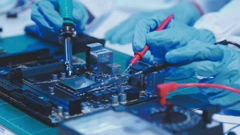 Electronics technician, electronic engineering electronic repair, electroni.. Stock Footage 285473828