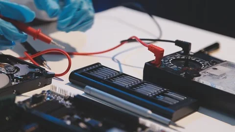 Electronics technician, electronic engineering electronic repair, electroni.. Stock Footage 285474054
