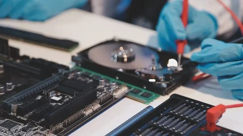 Electronics technician, electronic engineering electronic repair, electroni.. Stock Footage 285474055