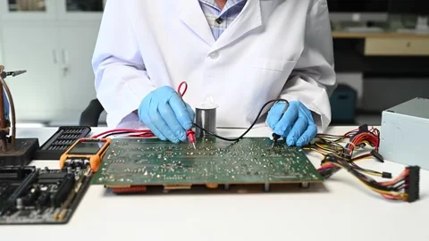 Electronics technician, electronic engineering electronic repair, electroni.. Video stock 312981940