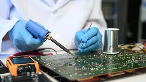 Electronics technician, electronic engineering electronic repair, electroni.. Stock Footage 312981941