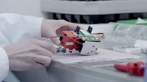 Electronics technician - electronic installation - engineering - component Stock Footage 79504233