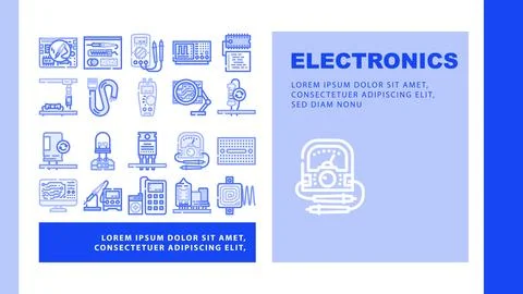 Electronics technician industry landing header vector Stockillustratie