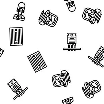 Electronics technician industry seamless pattern vector Stock Illustration