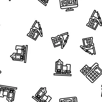 Electronics technician industry seamless pattern vector Stock Illustration