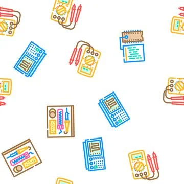 Electronics technician industry seamless pattern vector Stock Illustration