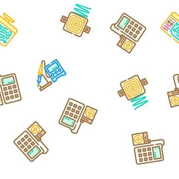 Electronics technician industry seamless pattern vector Stock Illustration