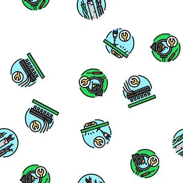 Electronics technician technology seamless pattern vector Stock Illustration