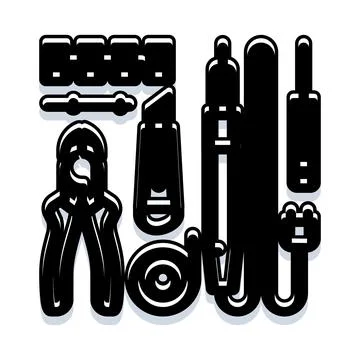 Electronics technician tools for repair and manufacturing processes Illustrazione stock