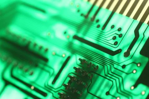Electronics technology background in green Foto stock