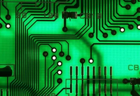 Electronics technology background in green Stock Photos