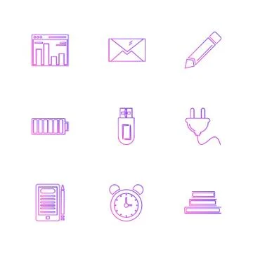 Electronics , technology , study , education , science ,eps icons set vector 스톡 일러스트