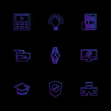 Electronics , technology , study , education , science ,eps icons set vector Stock Illustration