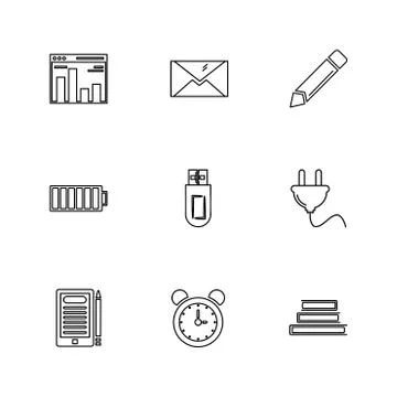 Electronics , technology , study , education , science ,eps icons set vector イラスト素材