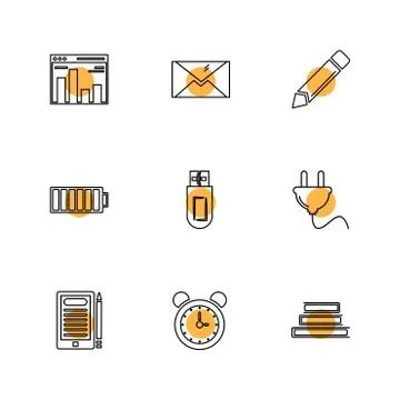 Electronics , technology , study , education , science ,eps icons set vector 스톡 일러스트