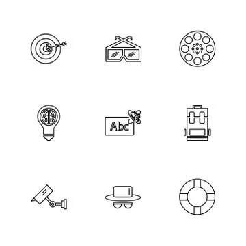 Electronics , technology , study , education , science ,eps icons set vector Stock Illustration