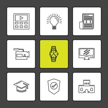 Electronics , technology , study , education , science ,eps icons set vector イラスト素材
