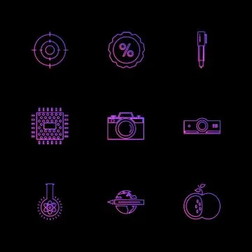 Electronics , technology , study , education , science ,eps icons set vector Stock Illustration