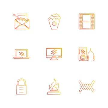 Electronics , technology , study , education , science ,eps icons set vector Stock Illustration