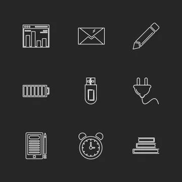 Electronics , technology , study , education , science ,eps icons set vector 스톡 일러스트