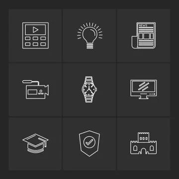 Electronics , technology , study , education , science ,eps icons set vector イラスト素材