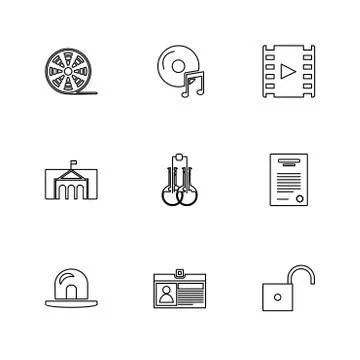 Electronics , technology , study , education , science ,eps icons set vector Stock Illustration