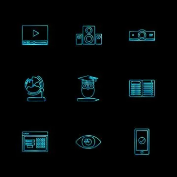 Electronics , technology , study , education , science ,eps icons set vector イラスト素材
