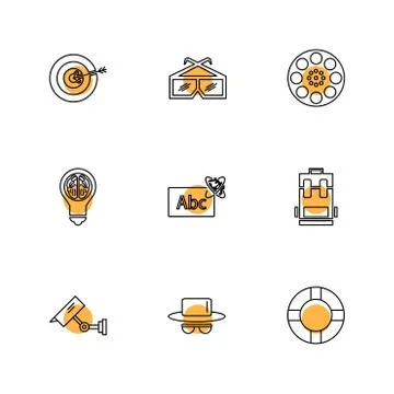 Electronics , technology , study , education , science ,eps icons set vector Stock Illustration