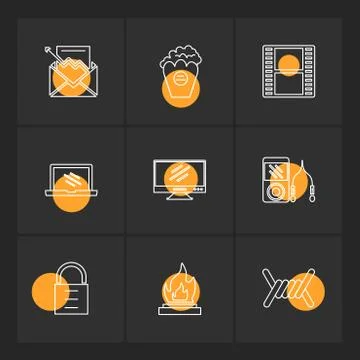Electronics , technology , study , education , science ,eps icons set vector 스톡 일러스트