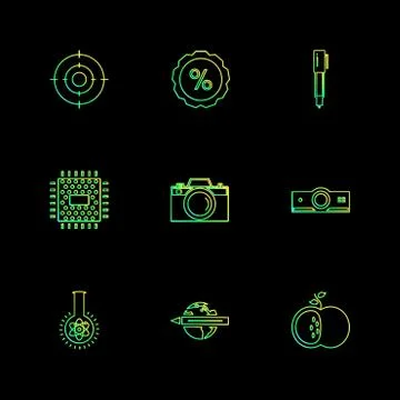 Electronics , technology , study , education , science ,eps icons set vector 스톡 일러스트