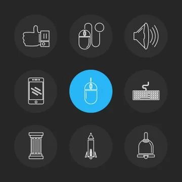 Electronics , technology , study , education , science ,eps icons set vector 스톡 일러스트