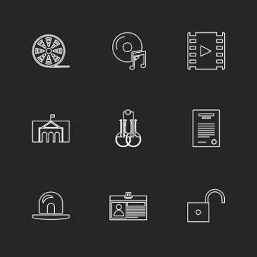 Electronics , technology , study , education , science ,eps icons set vector Stock Illustration