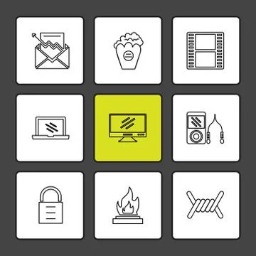 Electronics , technology , study , education , science ,eps icons set vector 스톡 일러스트