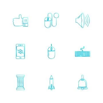 Electronics , technology , study , education , science ,eps icons set vector Stock Illustration