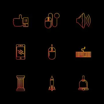 Electronics , technology , study , education , science ,eps icons set vector Stock Illustration