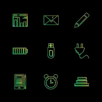 Electronics , technology , study , education , science ,eps icons set vector 스톡 일러스트