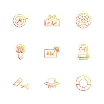 Electronics , technology , study , education , science ,eps icons set vector Illustrazione stock