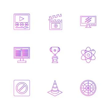 Electronics , technology , study , education , science ,eps icons set vector Stock Illustration