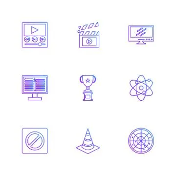 Electronics , technology , study , education , science ,eps icons set vector Stock Illustration