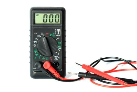 Electronics tester tool isolated on white Fotos de archivo