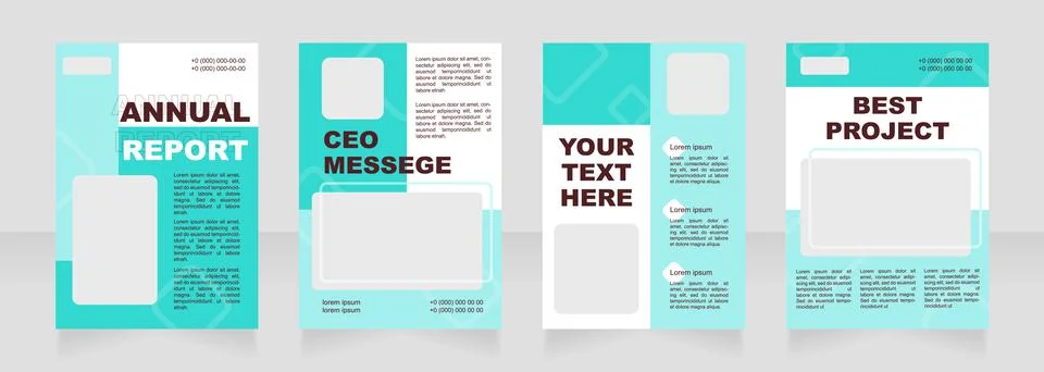 Electronics turquoise blank brochure layout design 库存插图