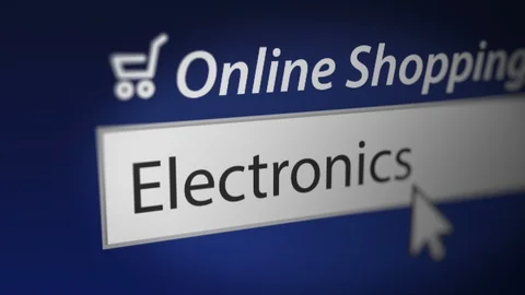"Electronics" Typing into Search Engine in Online Shopping Website. Stock Footage 116581978