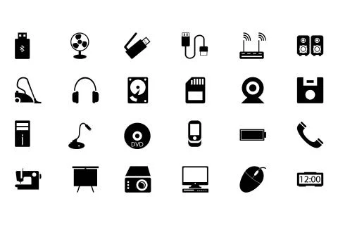 Electronics Vector Icons Collection Stock Illustration